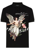 FesFas angel-print Polo Shirt | Black