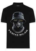 FesFas black mask-print Polo Shirt | Black