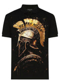 FesFas sparta-print Polo Shirt | Black