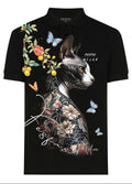 FesFas sphynx-print Polo Shirt | Men | Black