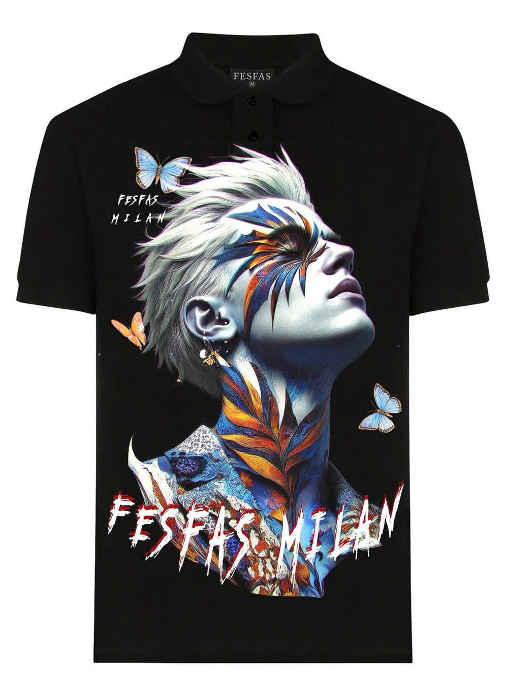 FesFas butterflies-print Polo Shirt | Black