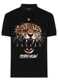 FesFas jaguar-print Polo Shirt | Black