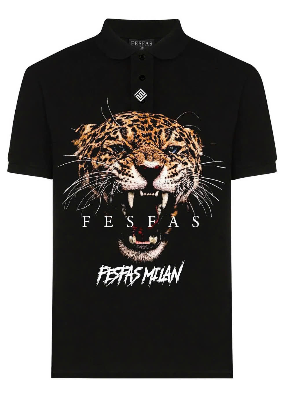 FesFas jaguar-print Polo Shirt | Black