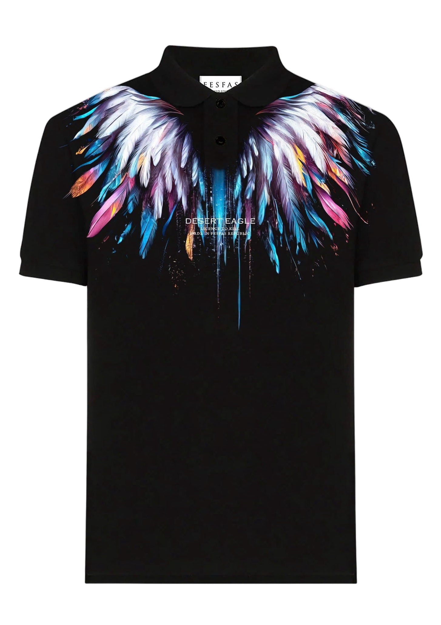 FesFas desert eagle-print Polo Shirt | Black
