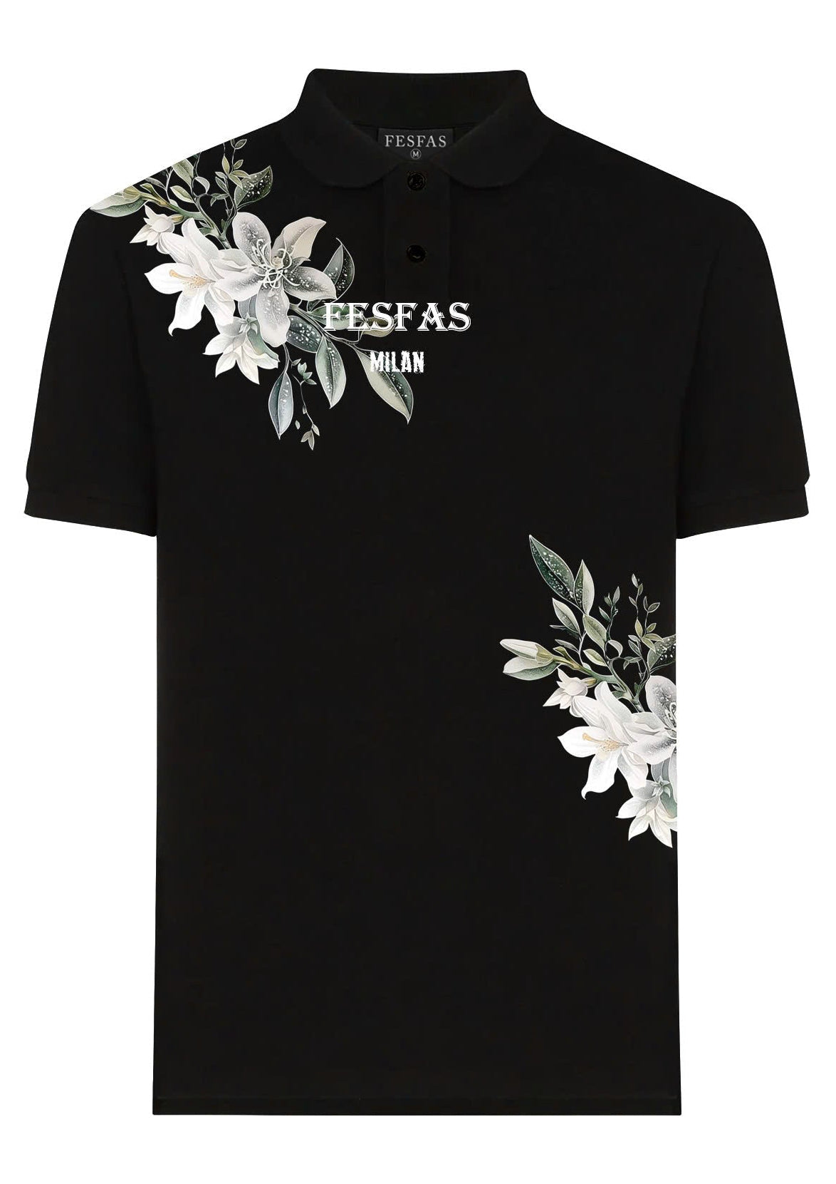 FesFas Floral-print Polo Shirt | Black