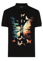 FesFas Butterfly-print Polo Shirt | Black