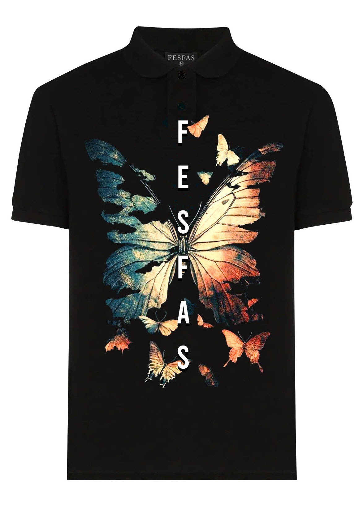 FesFas Butterfly-print Polo Shirt | Men | Black