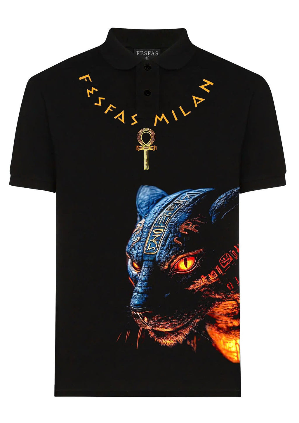 FesFas Panther-print Polo Shirt | Black