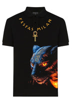 FesFas Panther-print Polo Shirt | Black