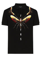 FesFas Fly-print Polo Shirt | Black