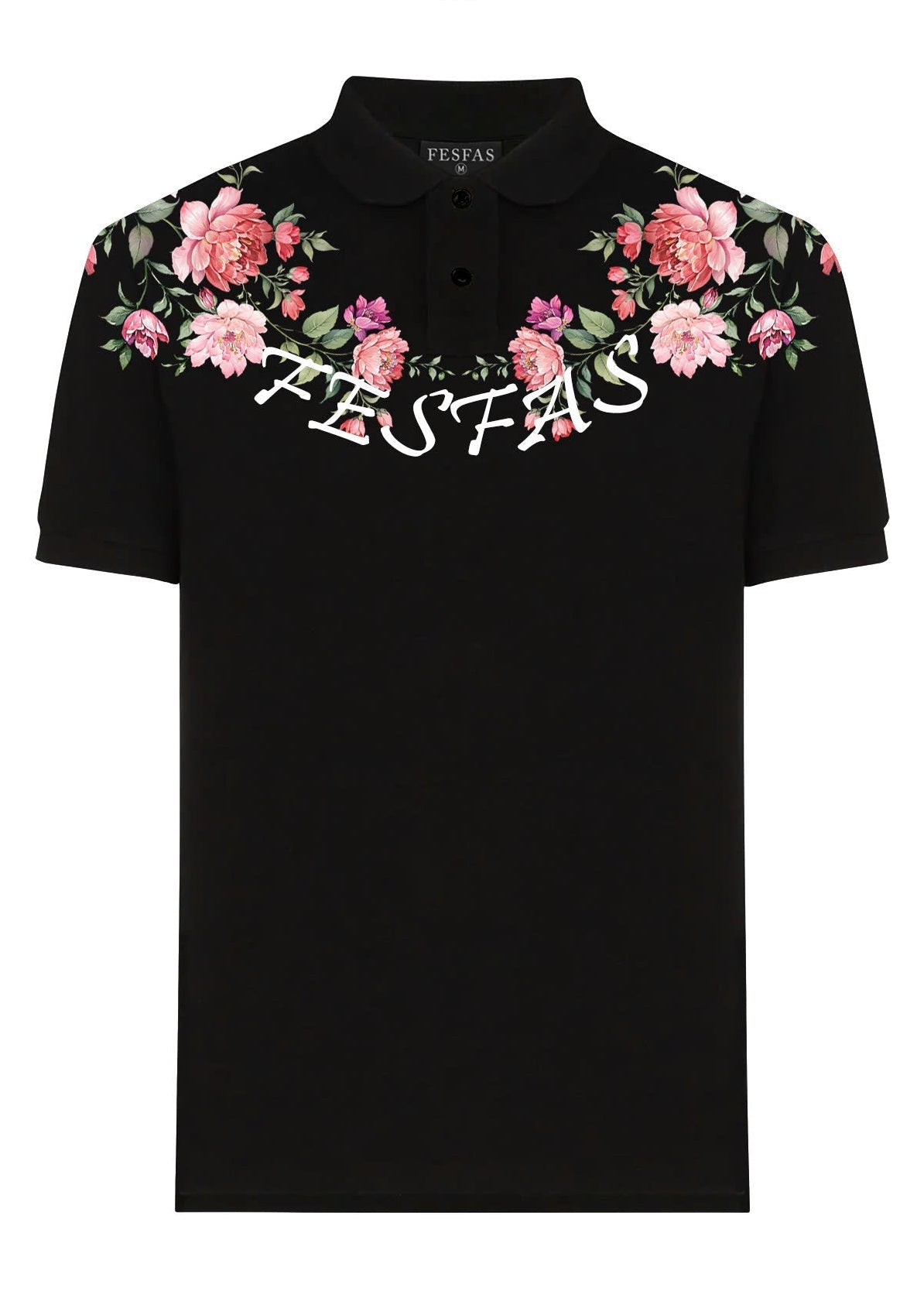 FesFas Floral-print Polo Shirt | Black