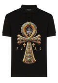 FesFas Ankh-print Polo Shirt | Black