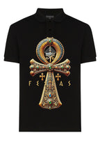FesFas Ankh-print Polo Shirt | Black