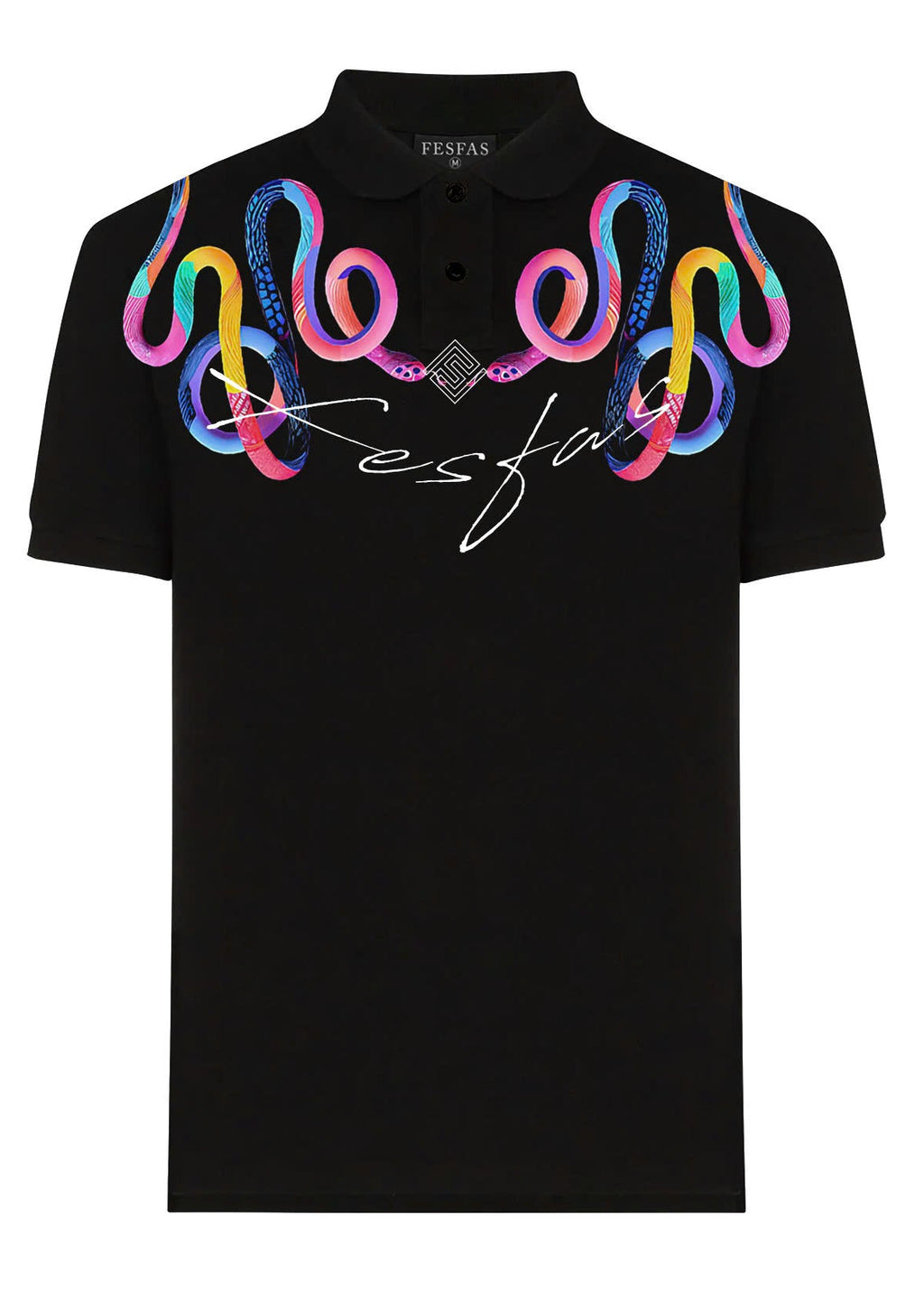 FesFas Snake-print Polo Shirt | Black