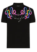 FesFas Snake-print Polo Shirt | Black