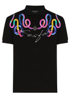 FesFas Snake-print Polo Shirt | Black