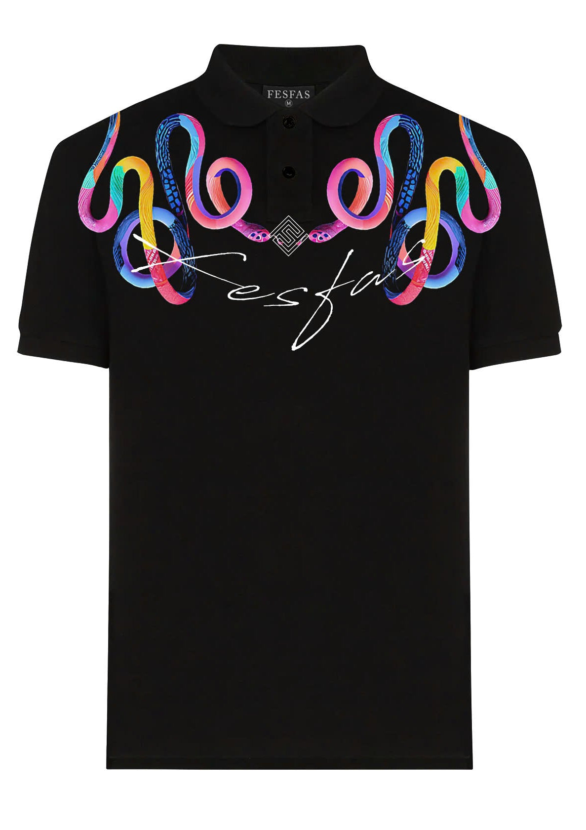 FesFas Snake-print Polo Shirt | Black