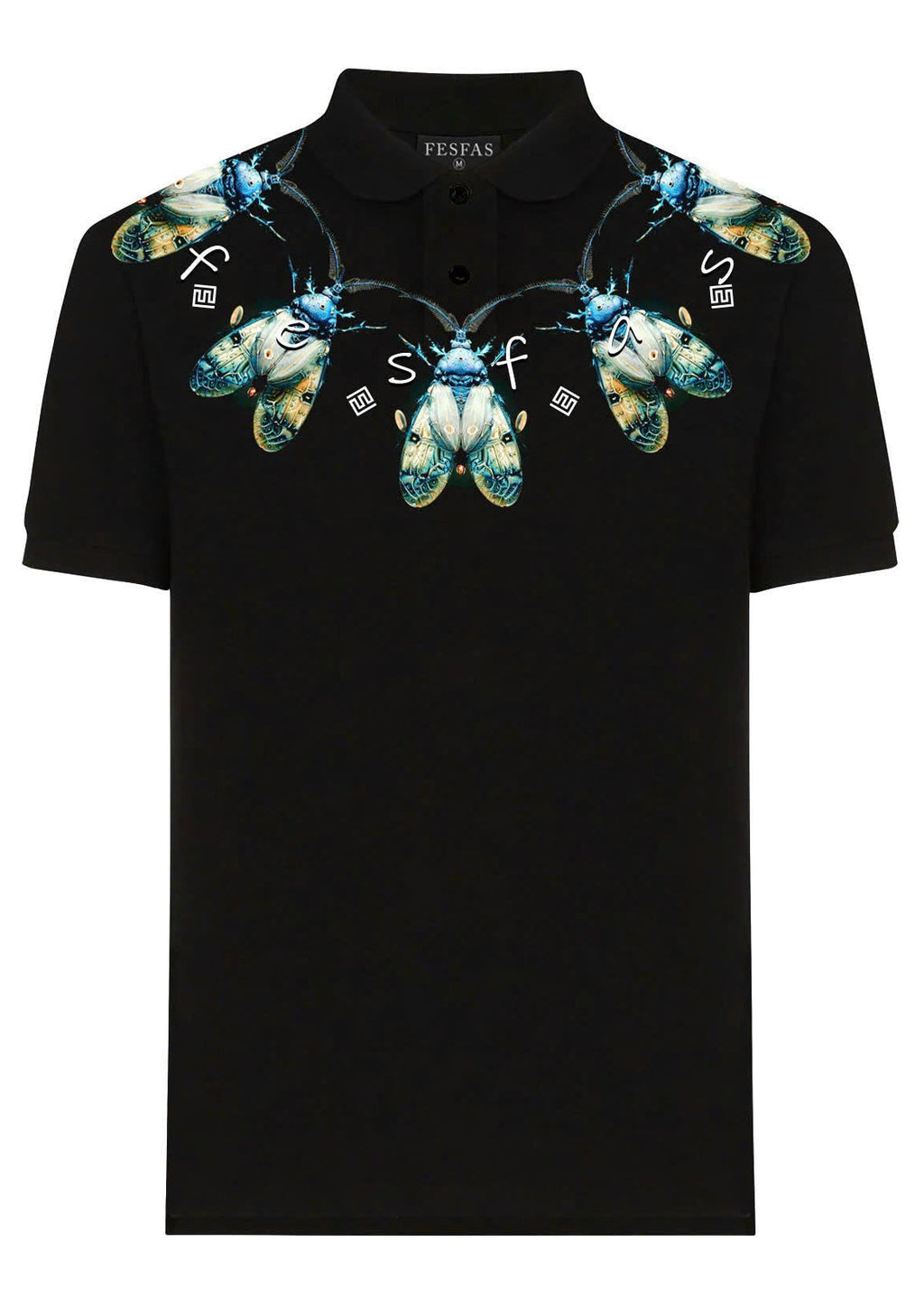 FesFas Beetle-print Polo Shirt | Black