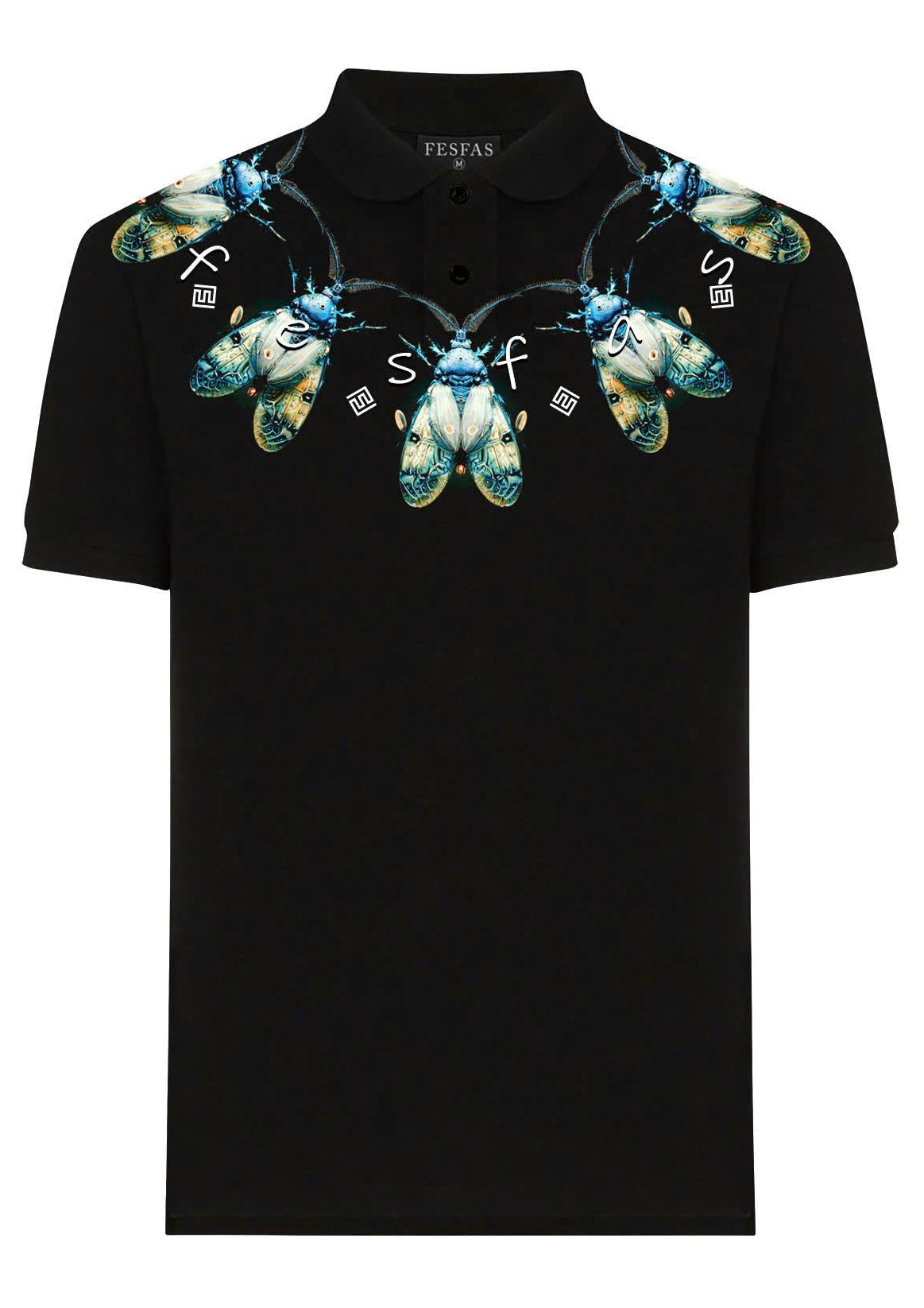 FesFas Beetle-print Polo Shirt | Black