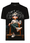 FesFas Relaxed Boy-print Polo Shirt | Men | Black