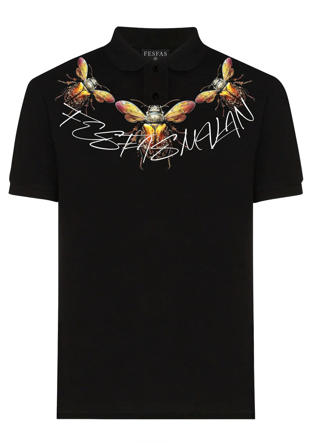 FesFas Beetle-print Polo Shirt | Black