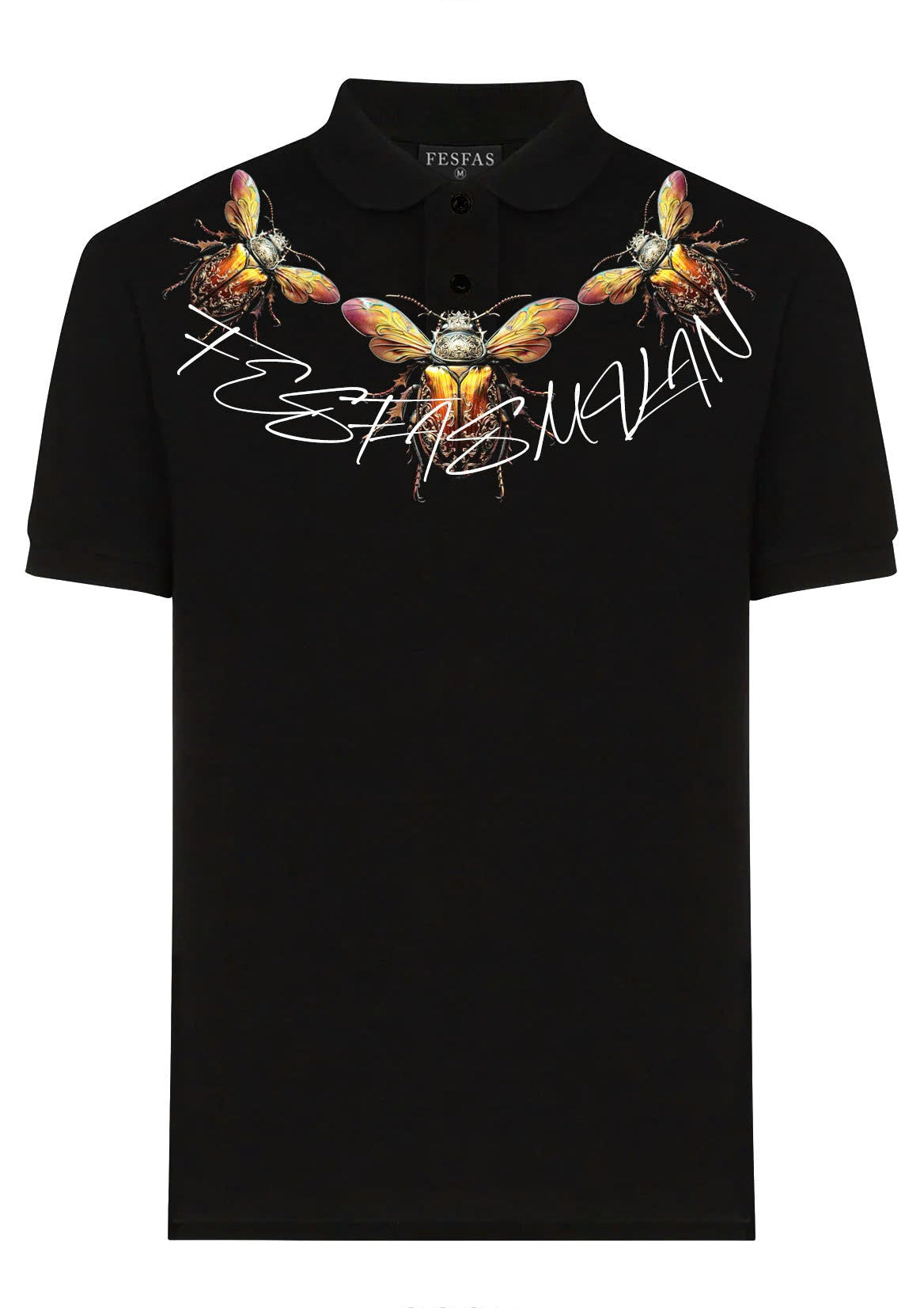 FesFas Beetle-print Polo Shirt | Black