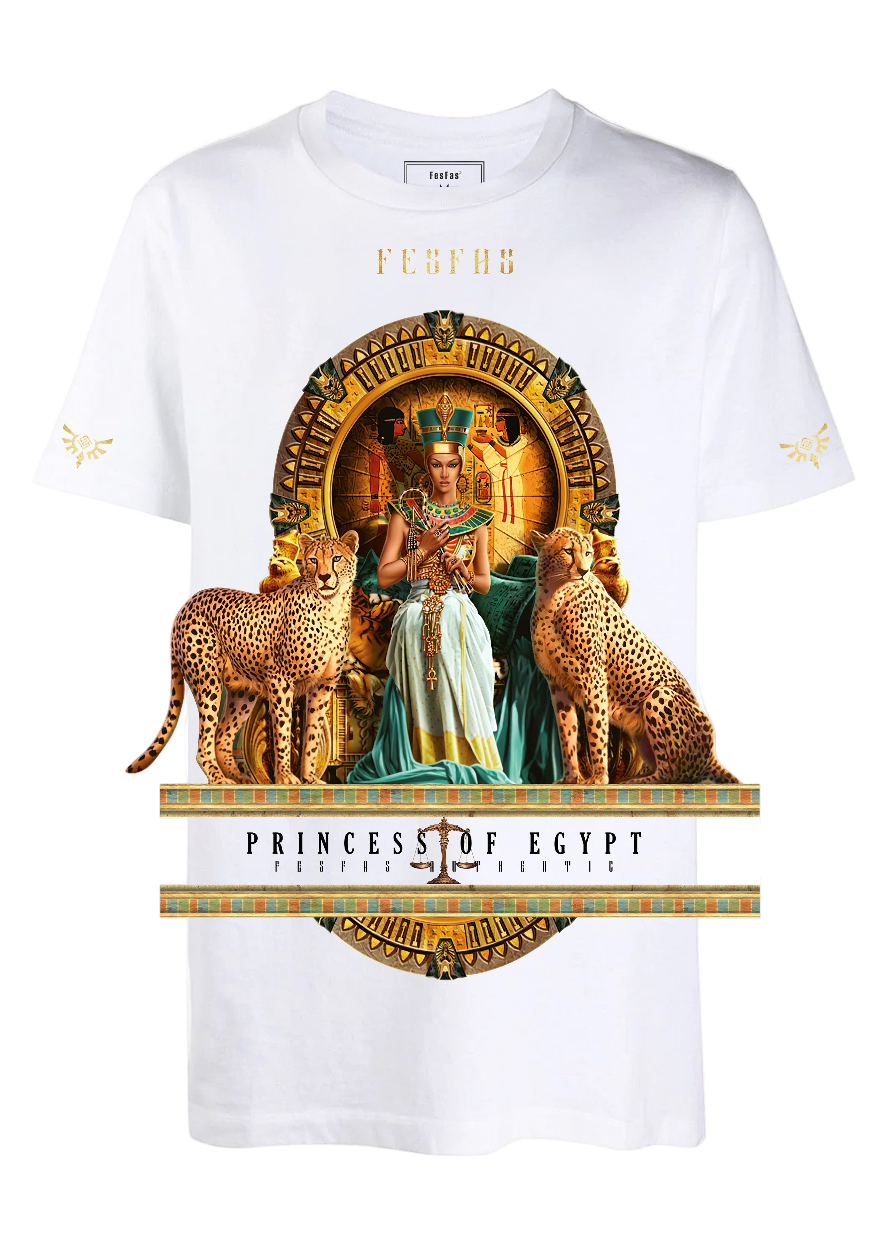 FesFas egypt queen-print T-shirt | White