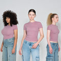 PUMIEY Women's Crew Neck T-Shirt - Summer Casual Slim-Fitting Soft Fabric Top  Minimalist Round Neck Short Sleeve Tshirt...