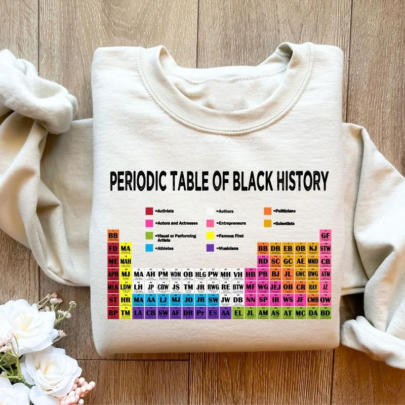 Periodic Table of Black History Sweatshirt, Black History Month Shirt, Black Pride Shirt Hoodie | GrindPrints.com
