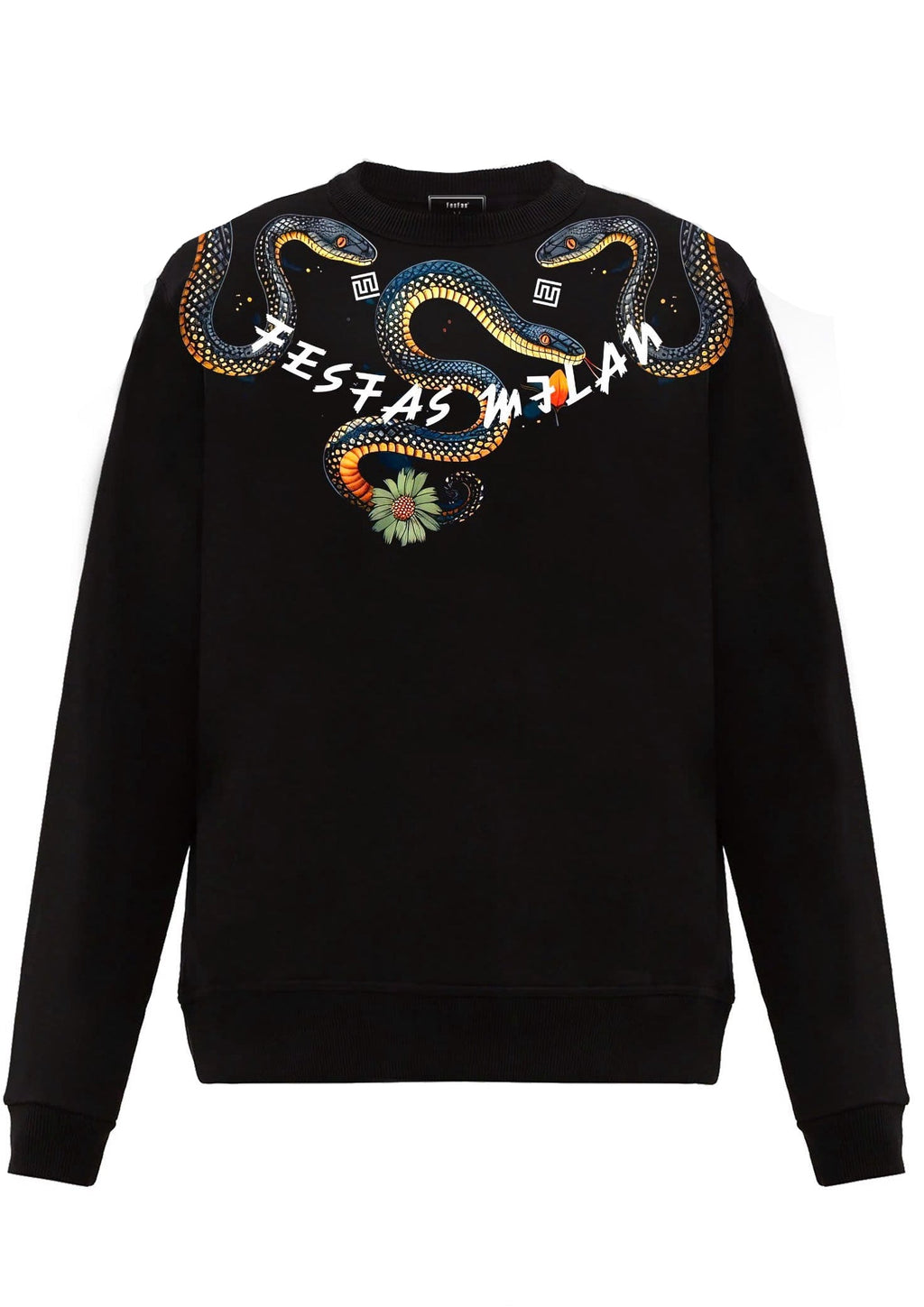 FesFas Snake-print Sweatshirt Set | Black