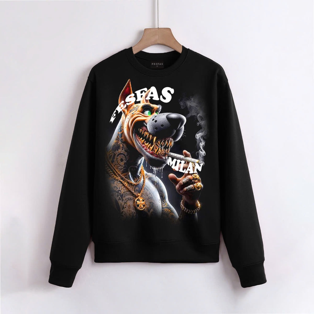 FesFas Dog-print Sweatshirt | Black
