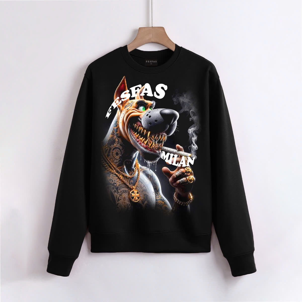 FesFas Dog-print Sweatshirt | Black