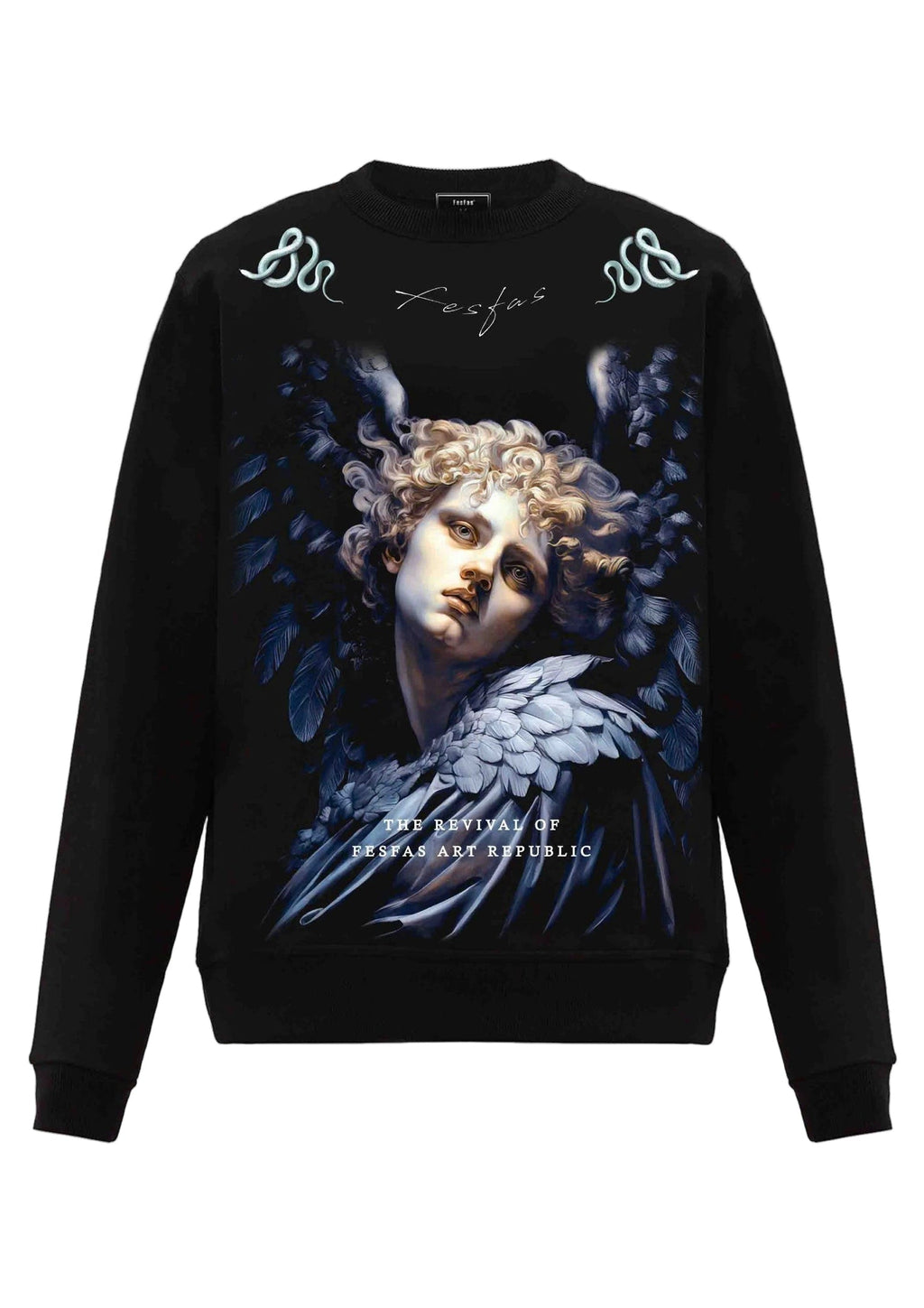 FesFas Angel-print Sweatshirt Set | Black