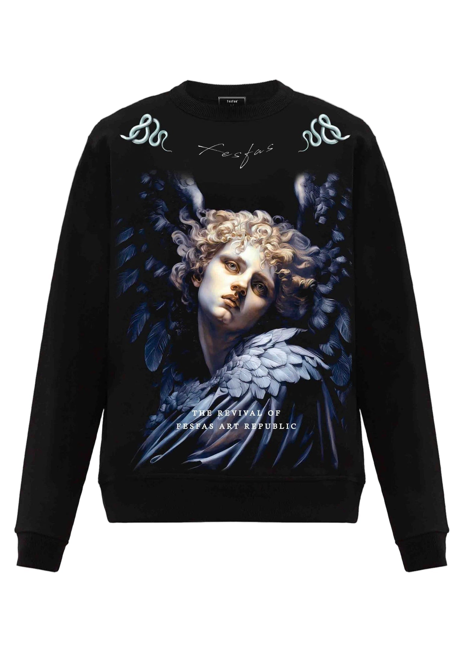 FesFas Angel-print Sweatshirt Set | Black