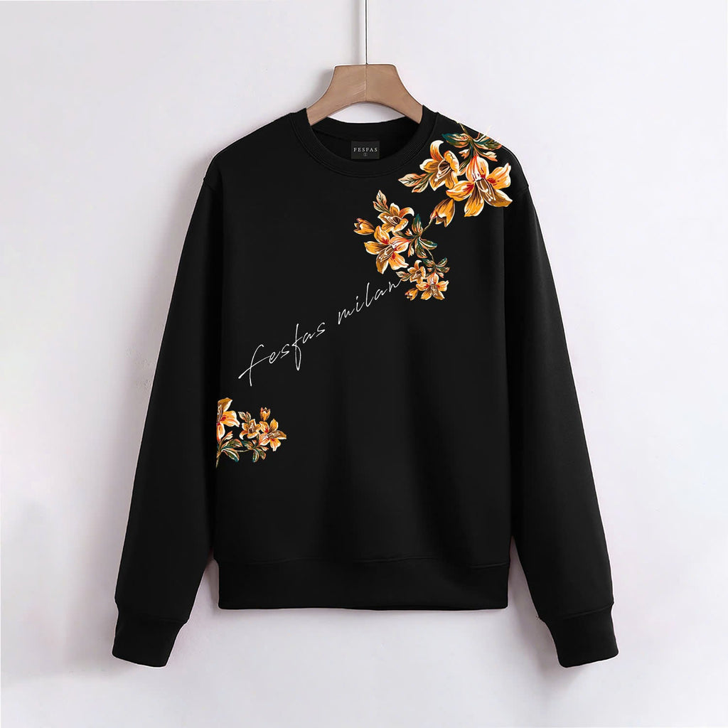 FesFas Flower-print Sweatshirt | Black