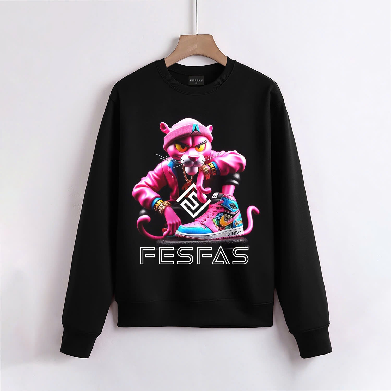 FesFas pink panther-print Sweatshirt | Black