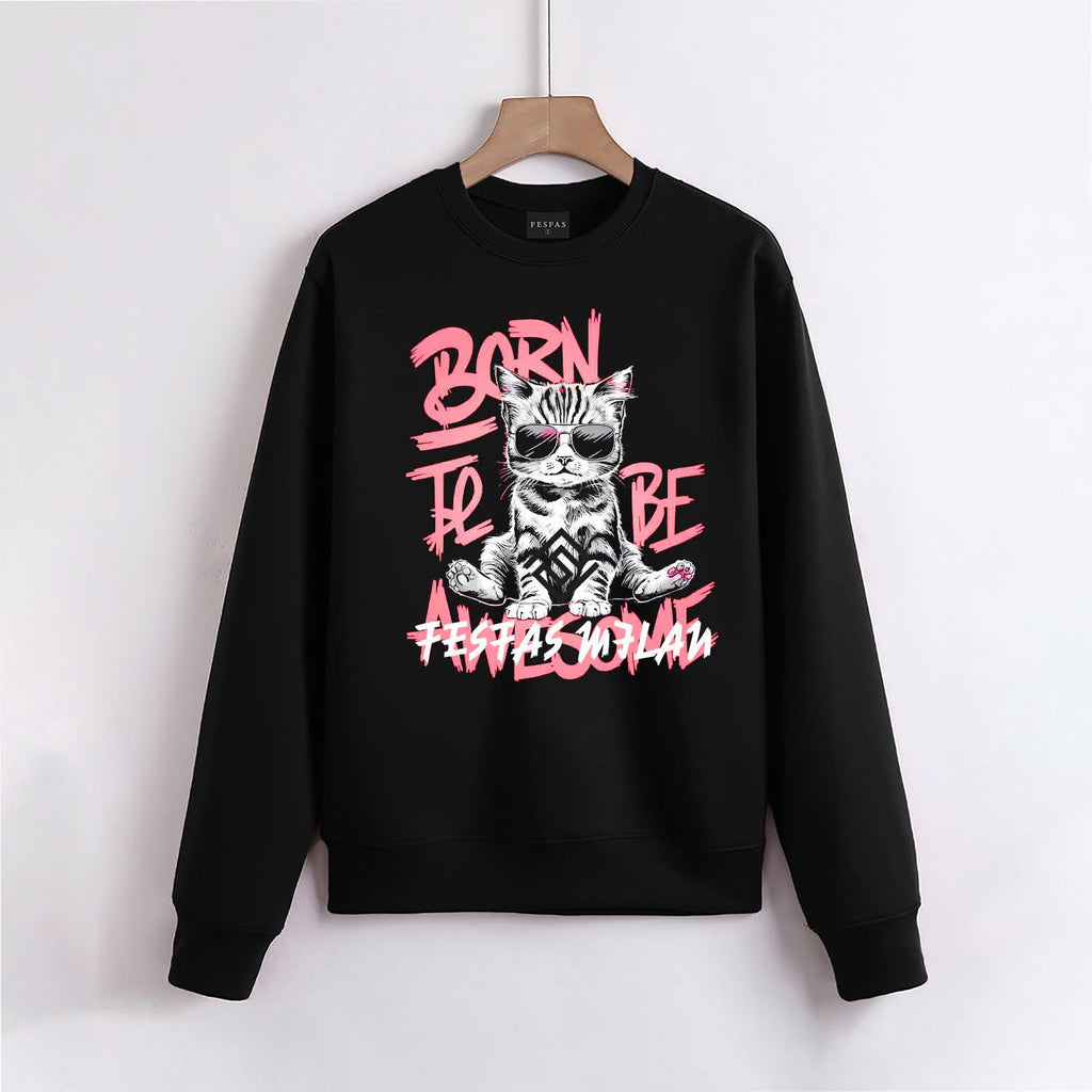FesFas Cat-print Sweatshirt | Black