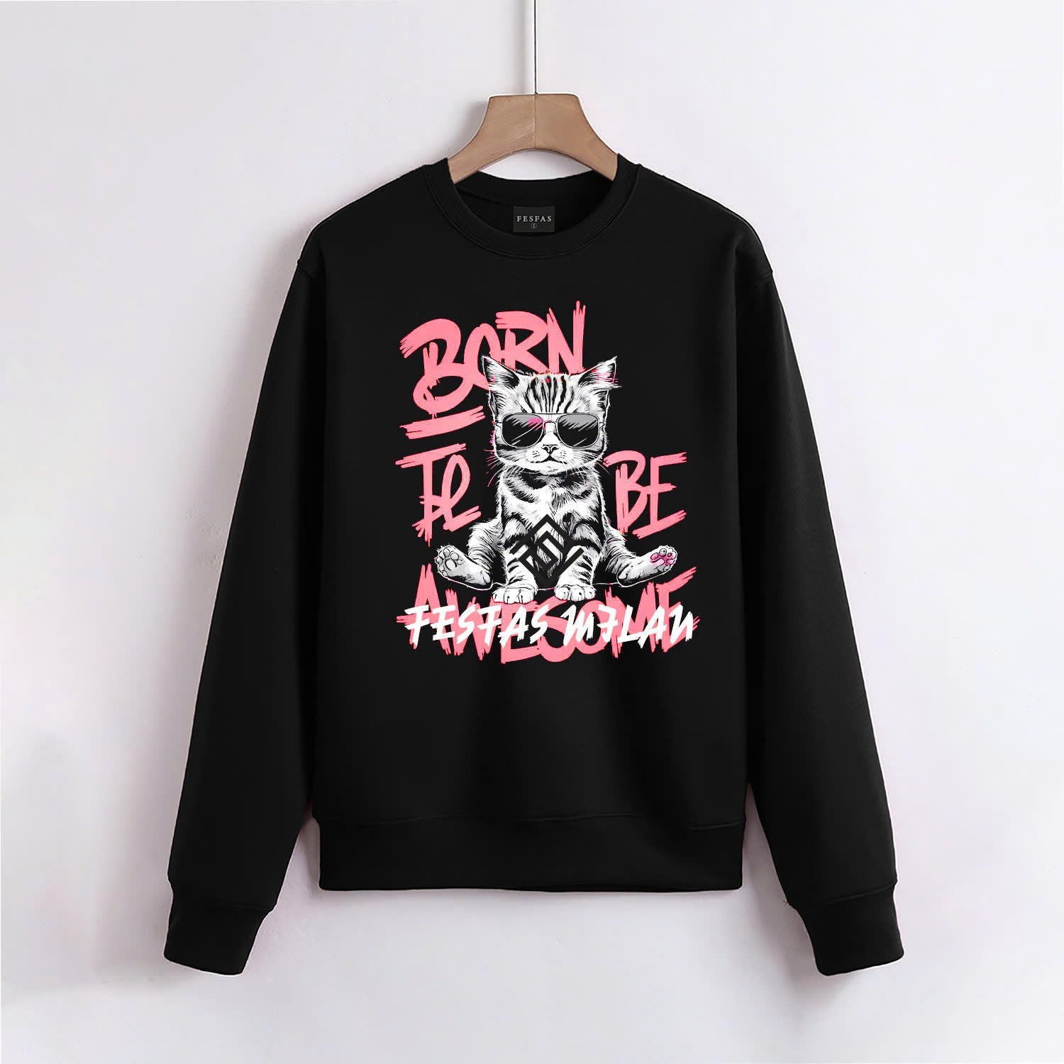 FesFas Cat-print Sweatshirt | Black