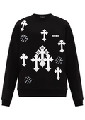 FesFas Cross-print Sweatshirt Set | Black