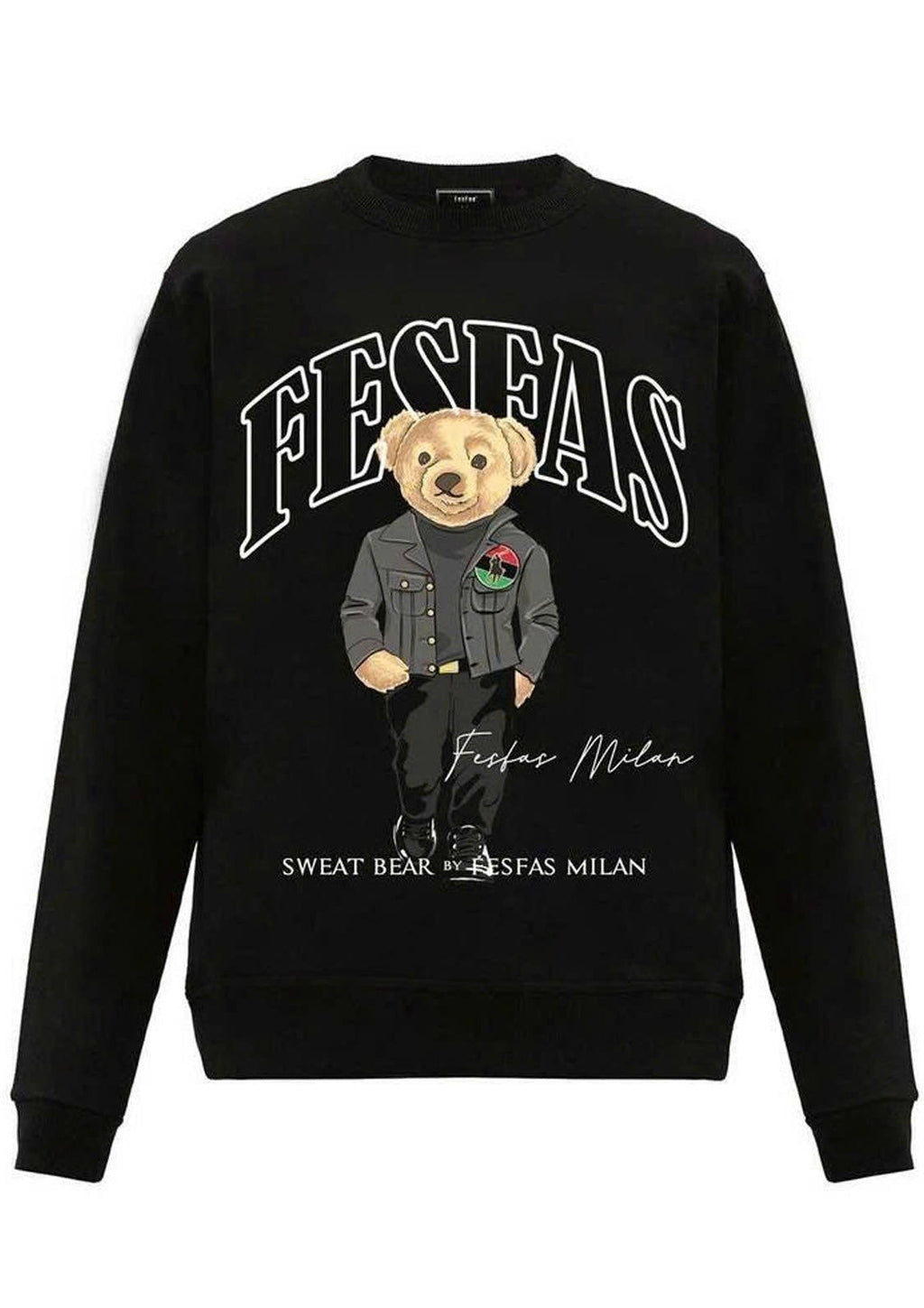 FesFas Bear-print Sweatshirt Set | Black