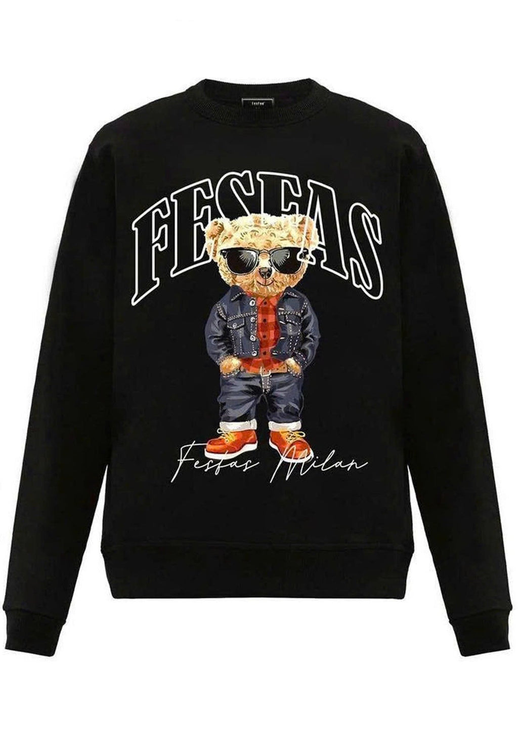 FesFas Bear-print Sweatshirt Set | Black