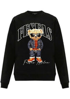 FesFas Bear-print Sweatshirt Set | Black