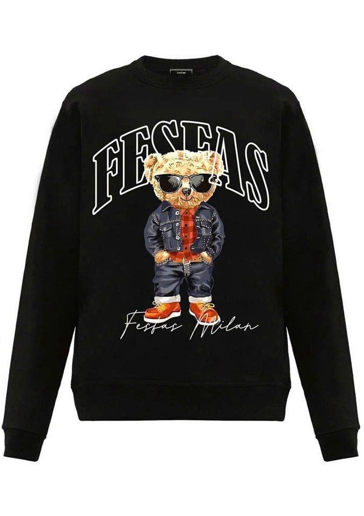 FesFas Bear-print Sweatshirt Set | Black