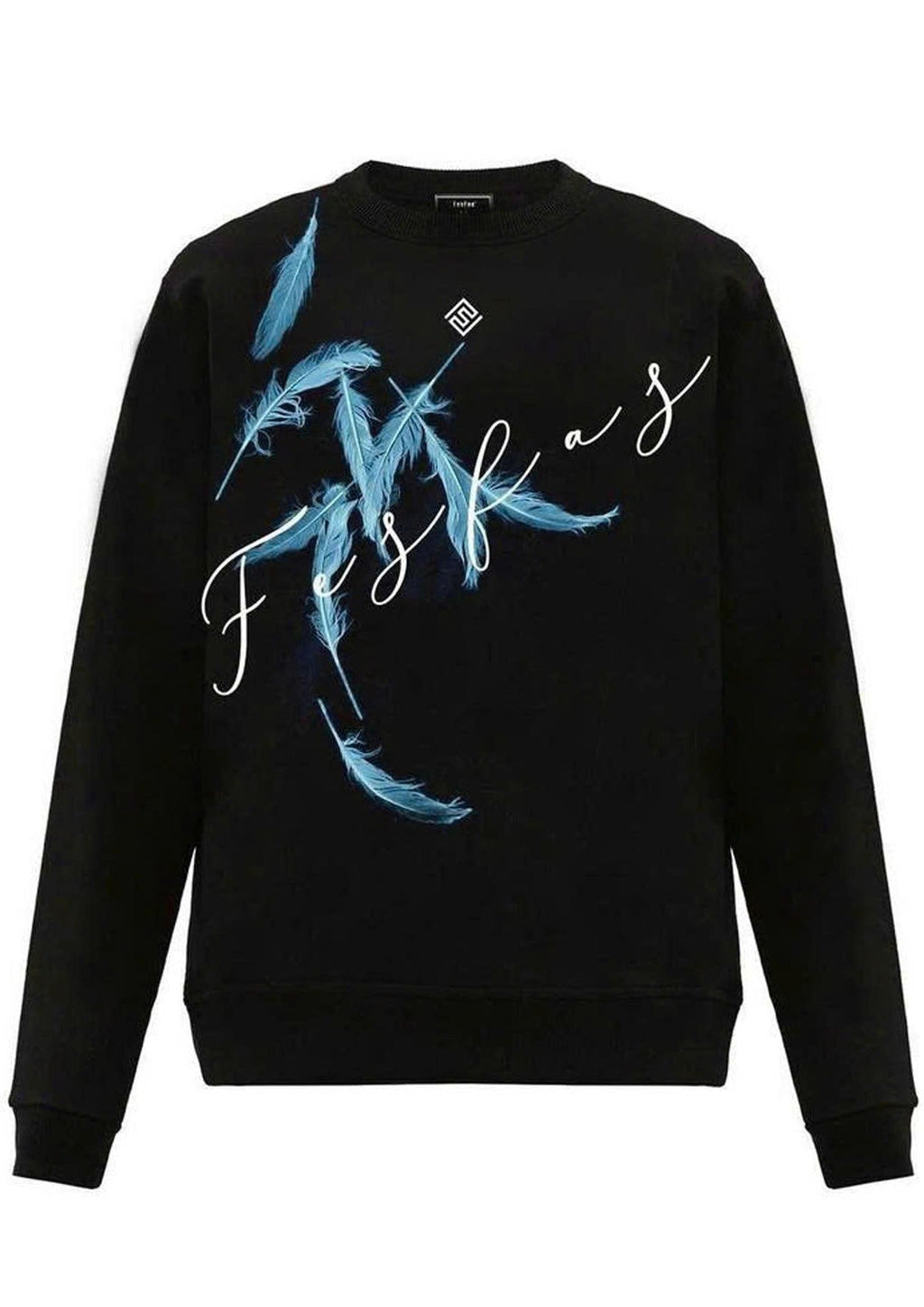 FesFas Feathers-print Sweatshirt Set | Black