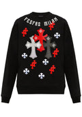 FesFas Cross-print Sweatshirt Set | Black