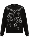 FesFas Cross-print Sweatshirt Set | Black