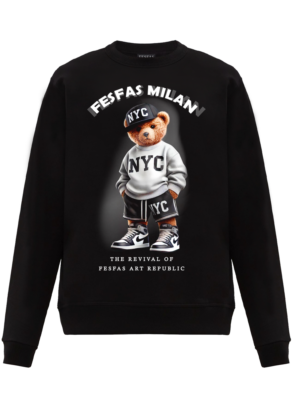 FesFas Bear-print Sweatshirt Set | Black