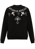 FesFas Cross-print Sweatshirt Set | Black