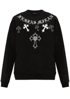 FesFas Cross-print Sweatshirt Set | Black
