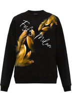 FesFas Feathers-print Sweatshirt Set | Black